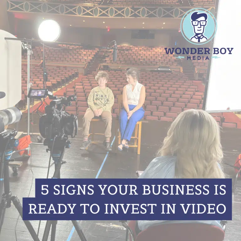 Wonder Boy Media interview video set up for RiverPark Center for a blog post featured image
