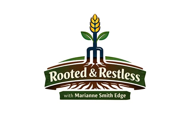 Rooted and Restless podcast logo -- Wonder Boy Media client
